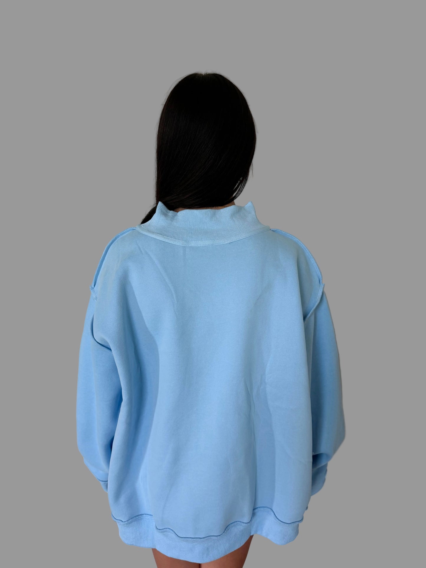 IT2594-JESUS | 'JESUS & GOD IS GOOD' Reversible Sweatshirt: Sky blue / S/M-L/XL (3-3)