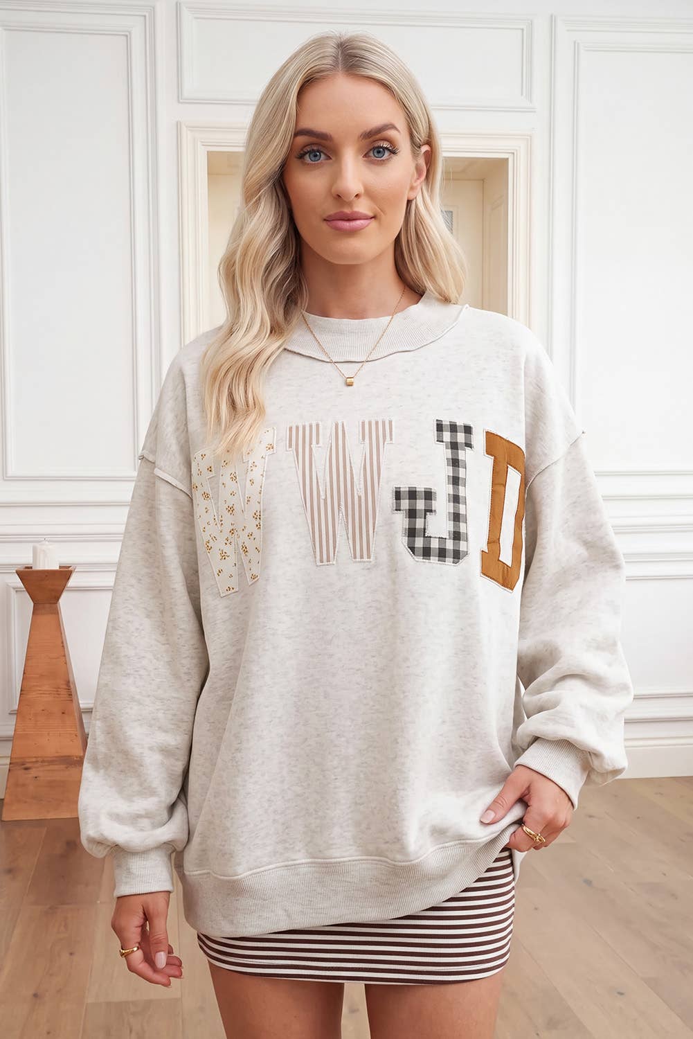 WWJD Embroidered Mock Neck Sweatshirt (Regular Fit)