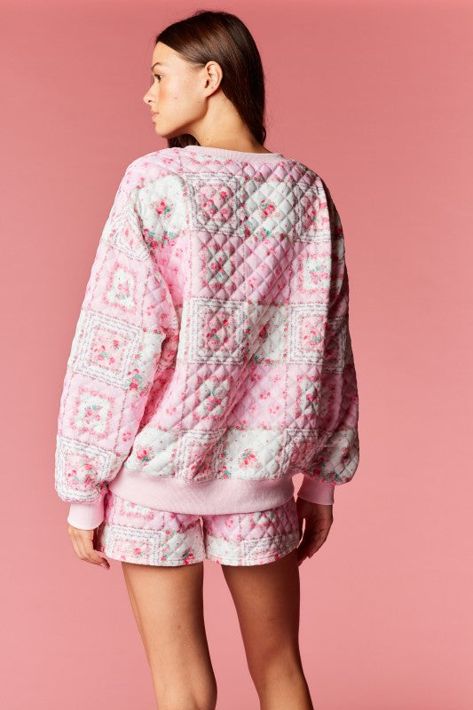 Patchwork Quilted Floral Lounge Set