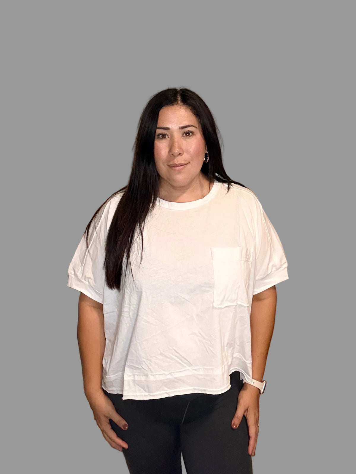 Cotton Pocket Short Sleeve Top