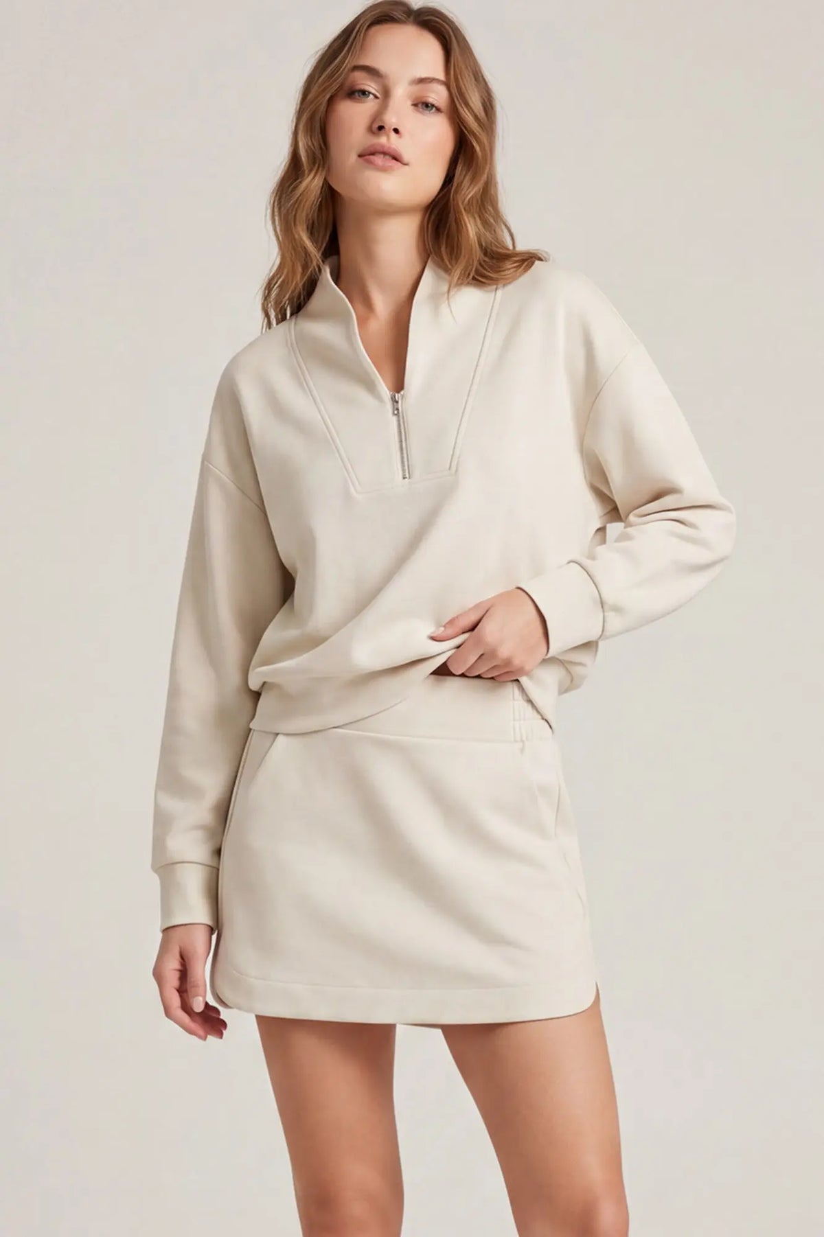 Stone Half-Zip Pullover & Mini Skort Set