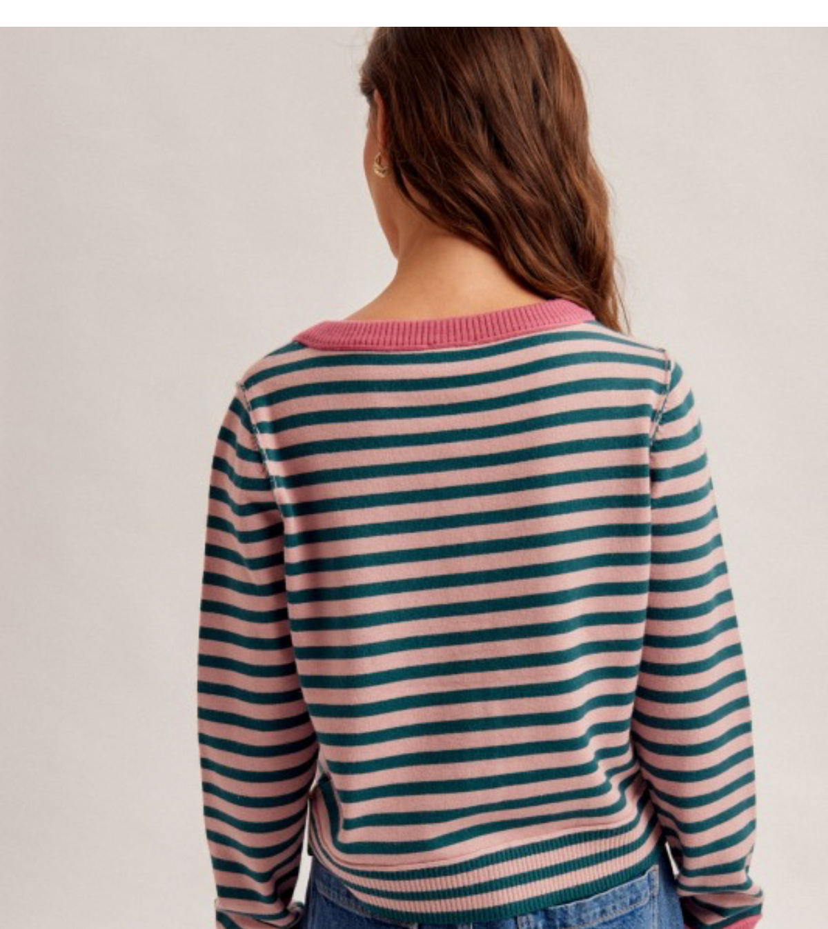 Striped Button Down Cardigan
