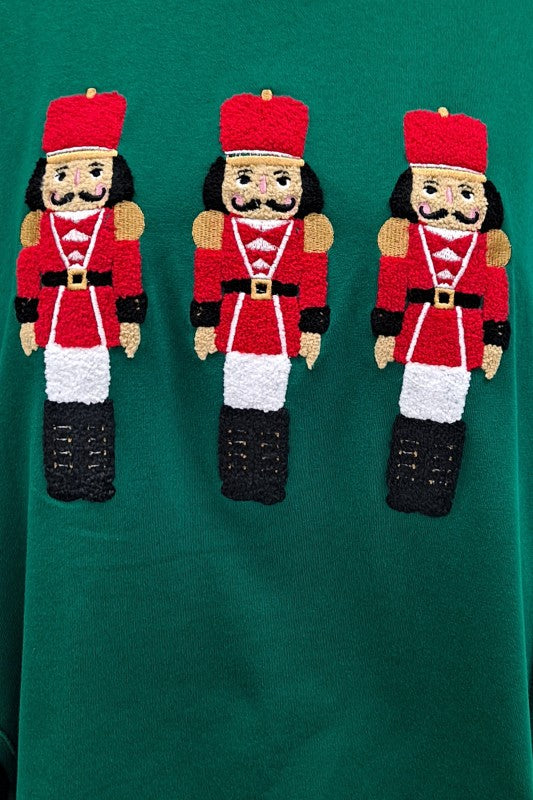 Nutcracker Embroidered Christmas Sweatshirt