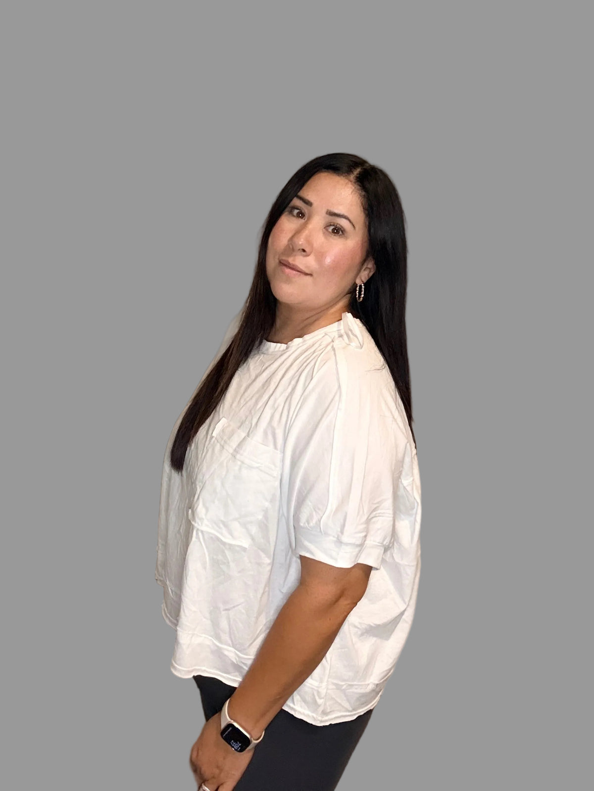 Cotton Pocket Short Sleeve Top