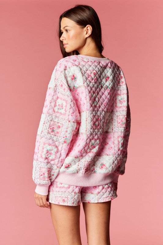Patchwork Quilted Floral Lounge Set
