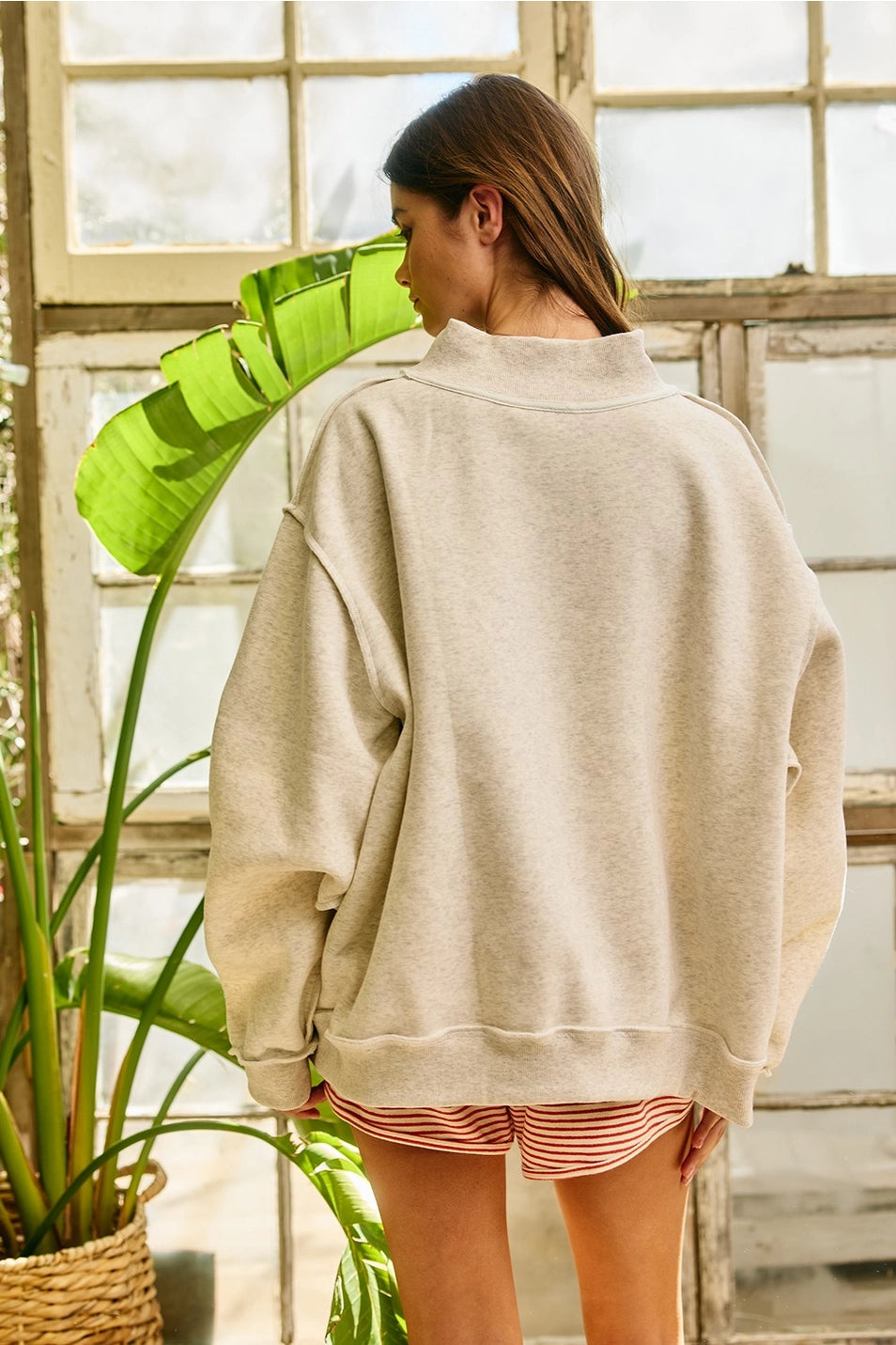 WWJD Embroidered Mock Neck Sweatshirt