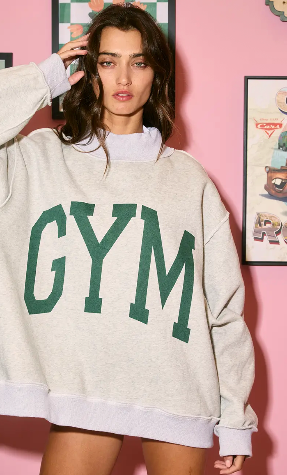 Sweat, Sleep, & Repeat Mock-neck Reversible Sweater