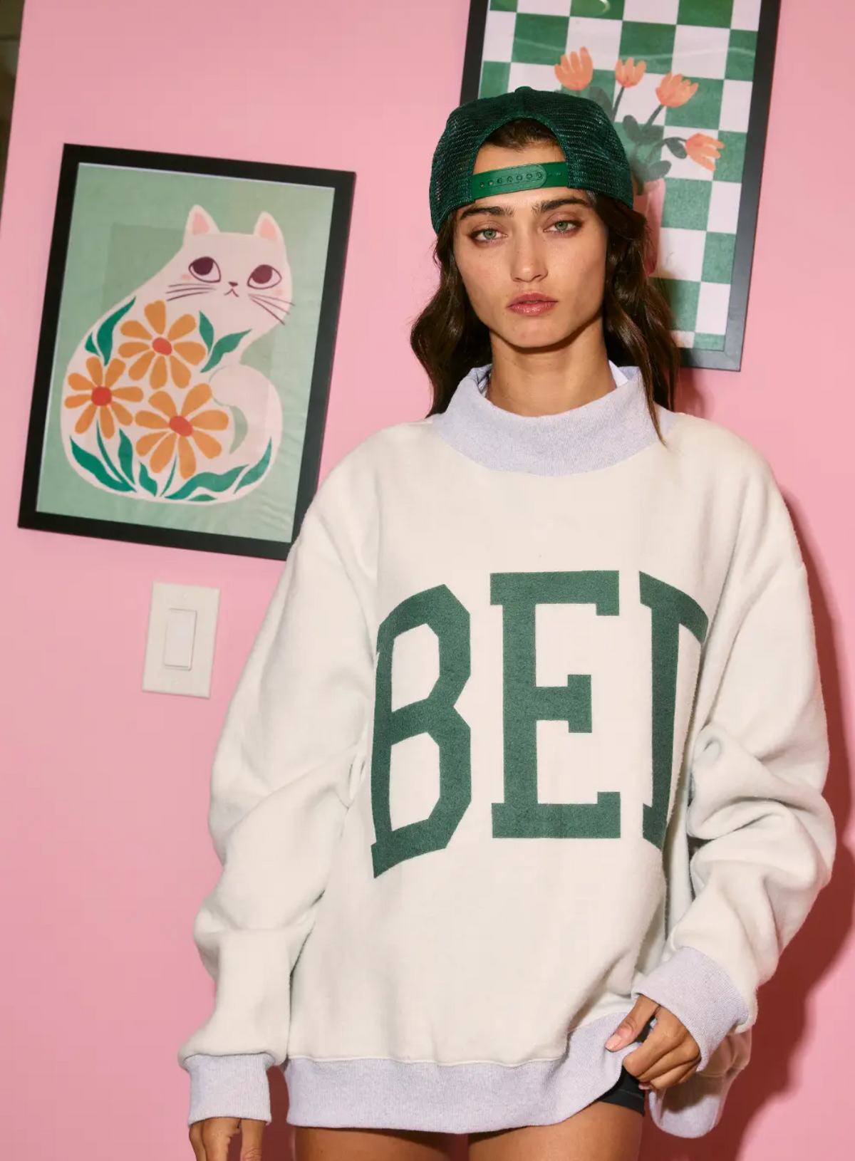 Sweat, Sleep, & Repeat Mock-neck Reversible Sweater