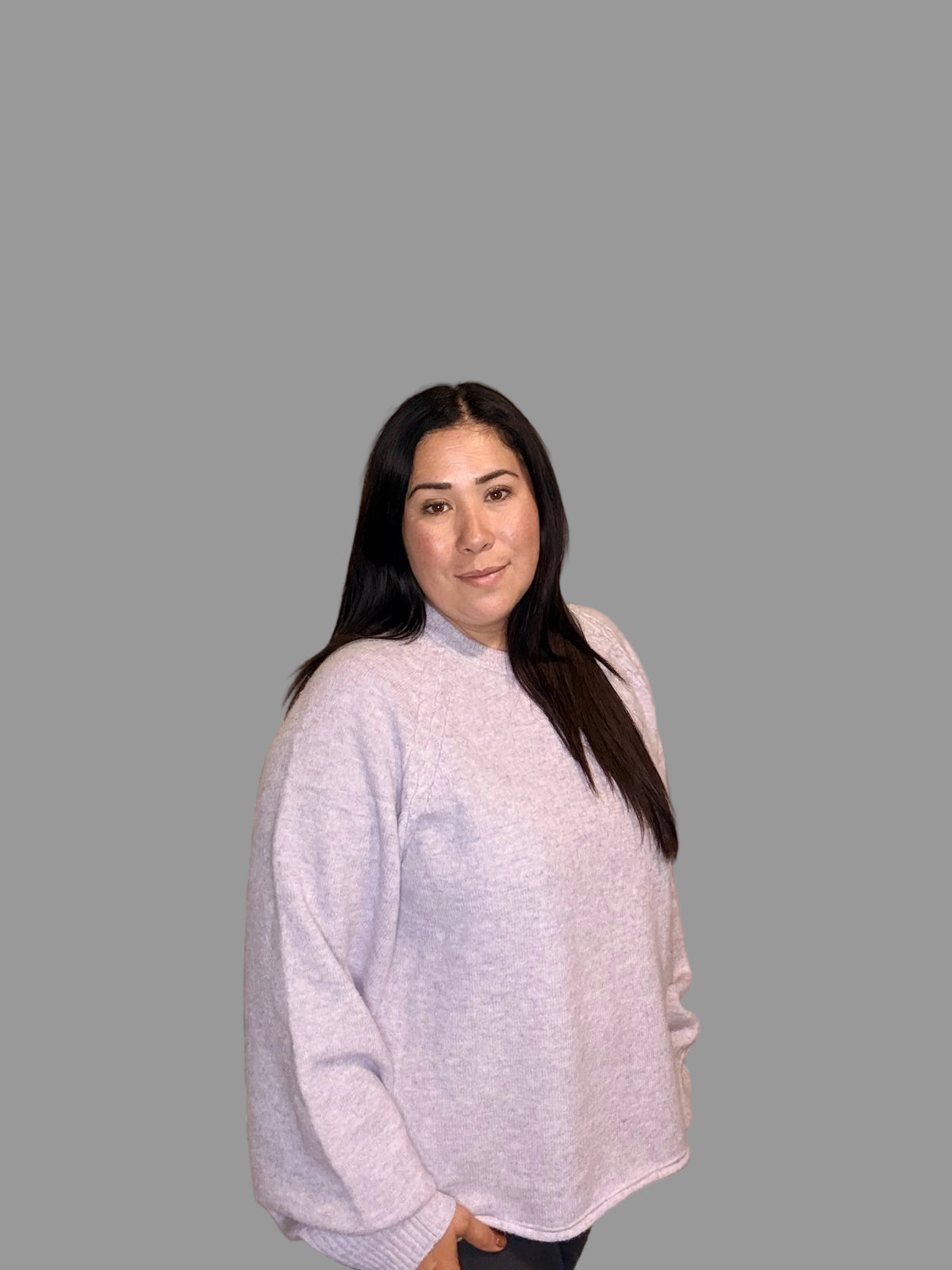 Lavender Cable Armhole Sweater