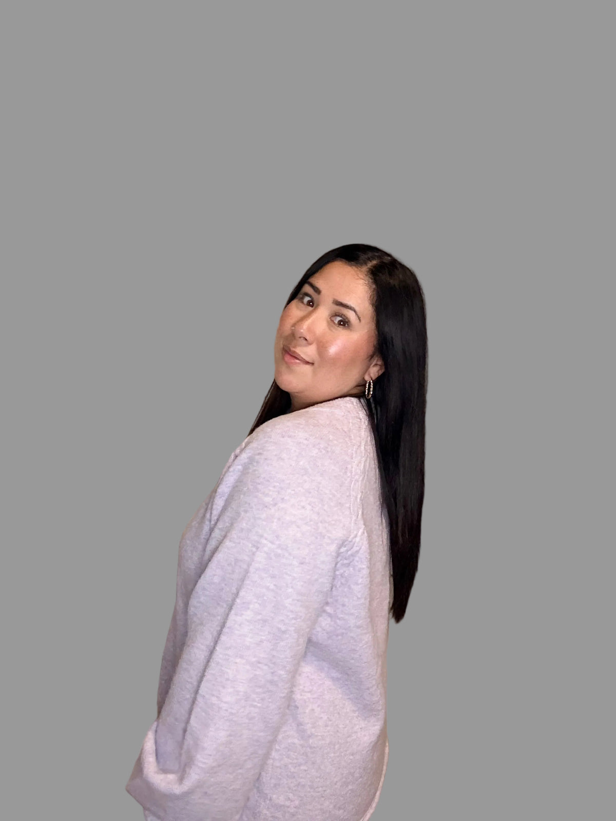 Lavender Cable Armhole Sweater