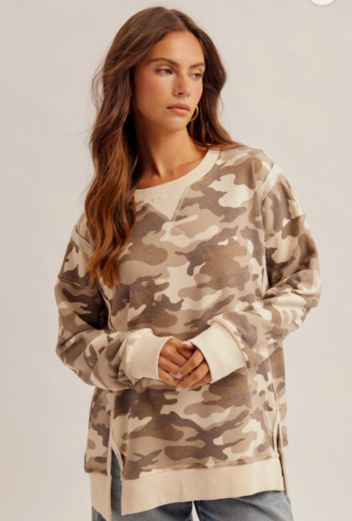 Camo French Terry Oversized Sweatshirt