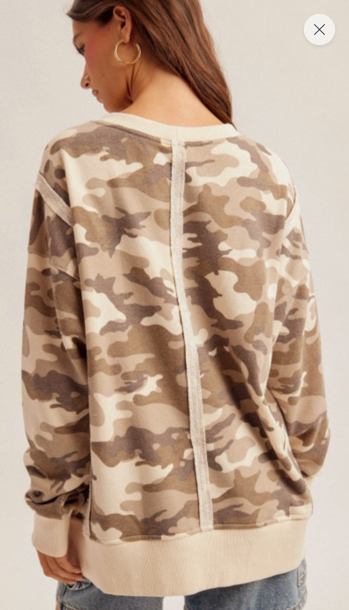 Camo French Terry Oversized Sweatshirt