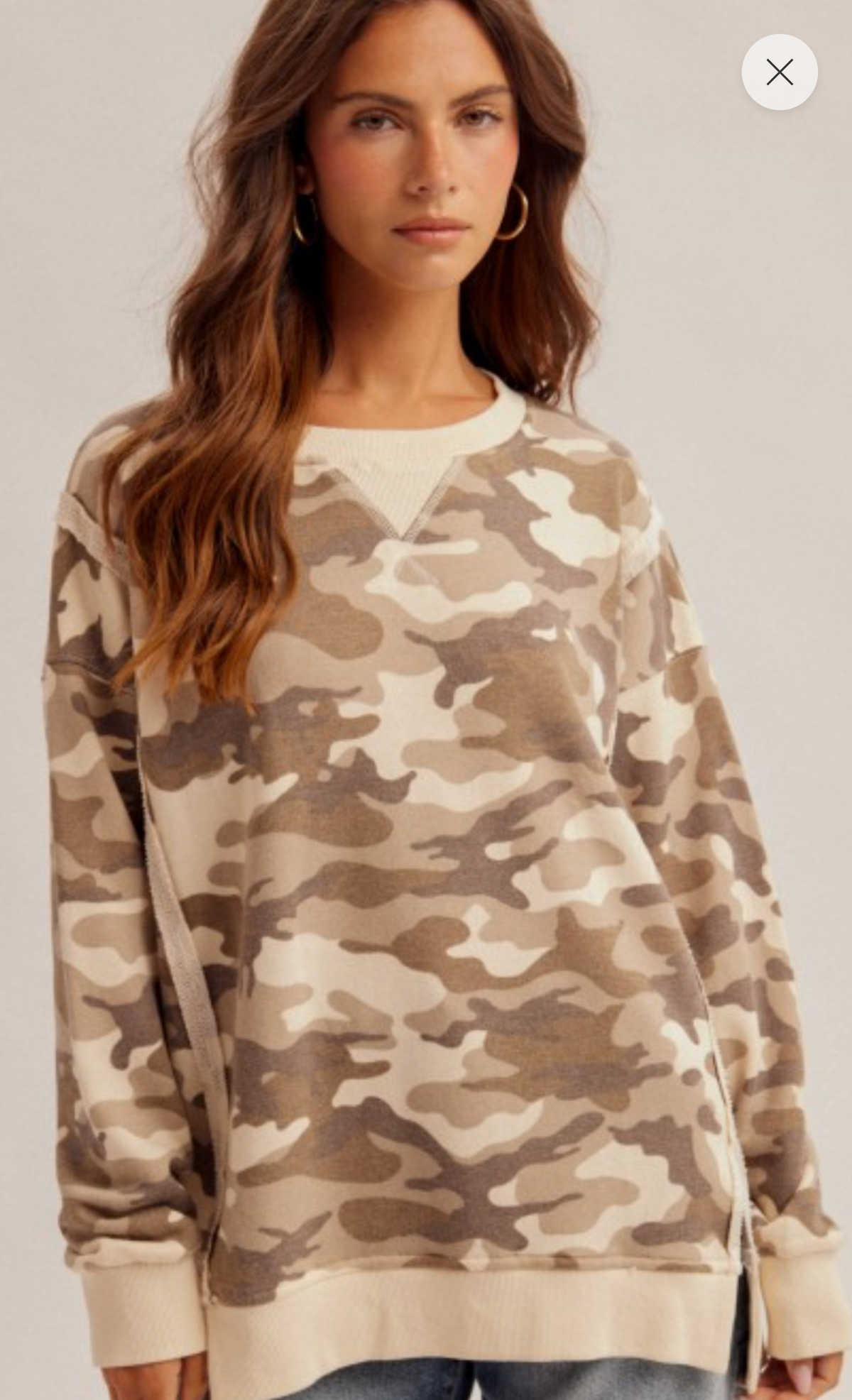 Camo French Terry Oversized Sweatshirt