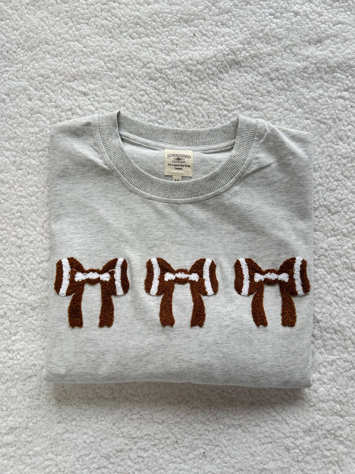 Football Bows Embroidered Tee