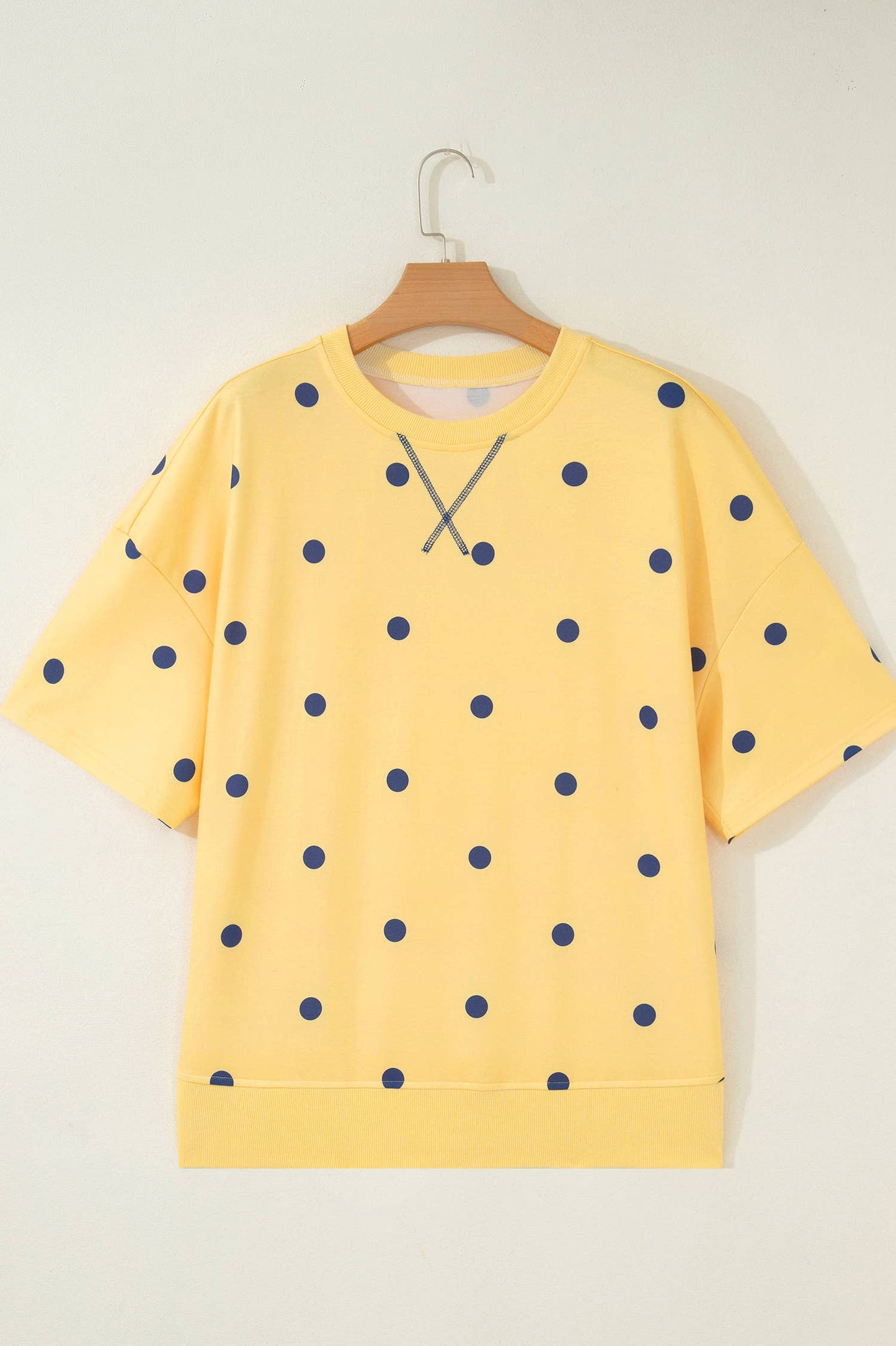LAS Polka Dot Oversize Blouse (S-XL): Yellow / Missy