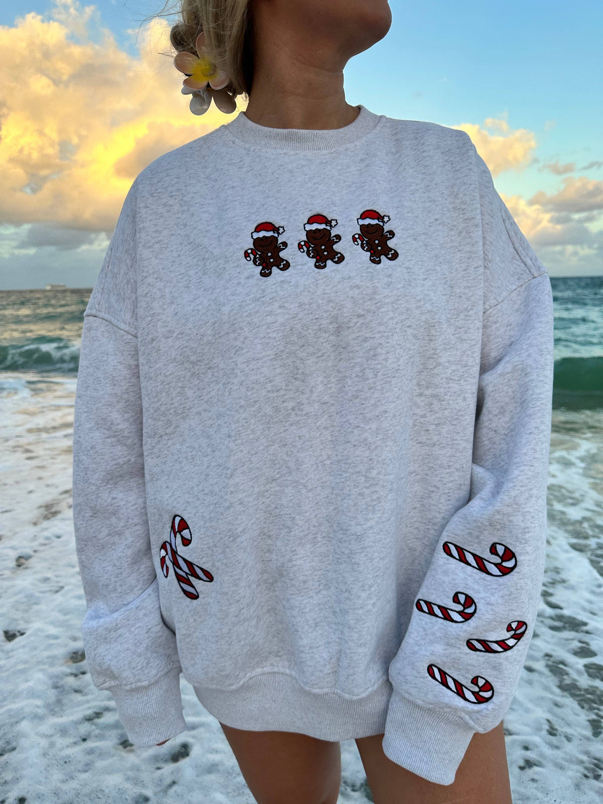 Gingerbread Recipe Embroidered Christmas Sweatshirt