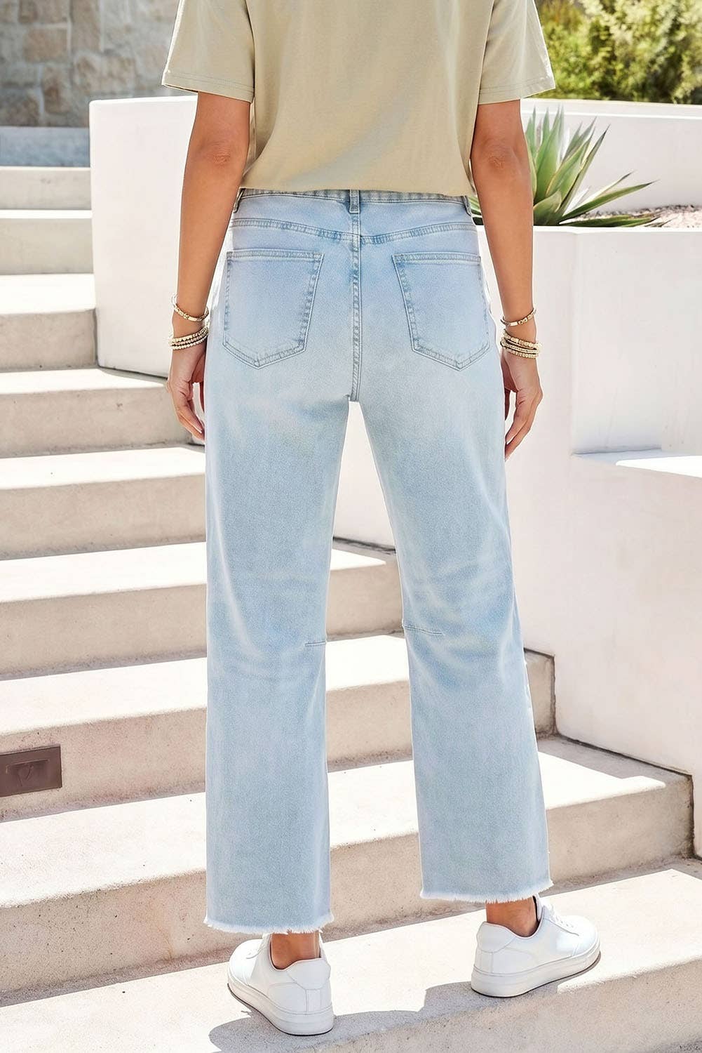 Game Day Sequin Patchwork High Waist Jeans